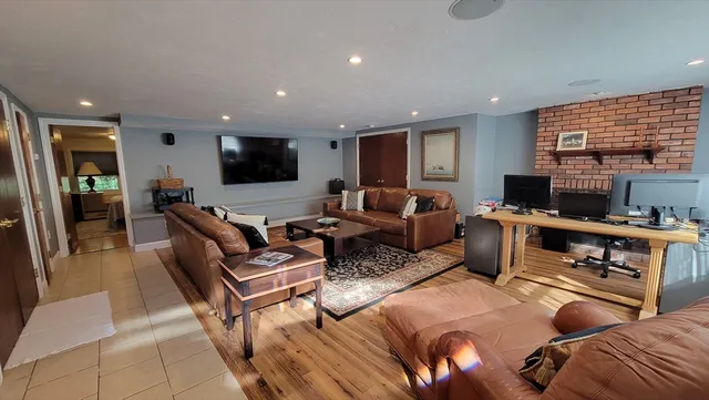 a living room with furniture