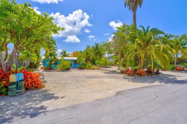 a view of a roadside with a fire pit