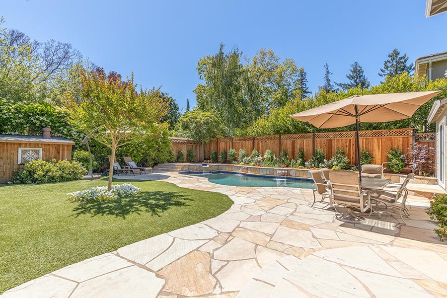2171 Cedar Avenue Menlo Park, CA 94025 - Photo 26 of 45 a view of a swimming pool with sitting area and furniture