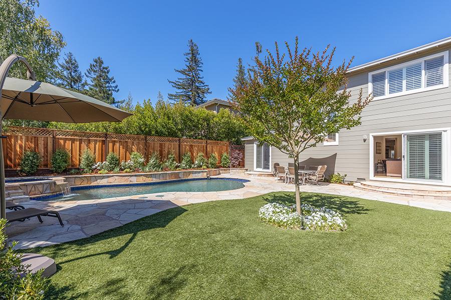 2171 Cedar Avenue Menlo Park, CA 94025 - Photo 27 of 45 a swimming pool with patio outdoor seating and yard