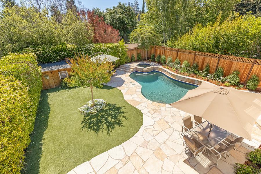 2171 Cedar Avenue Menlo Park, CA 94025 - Photo 32 of 45 a view of a swimming pool with a patio