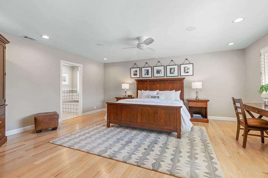 2171 Cedar Avenue Menlo Park, CA 94025 - Photo 36 of 45 a bedroom with a bed and wooden floor