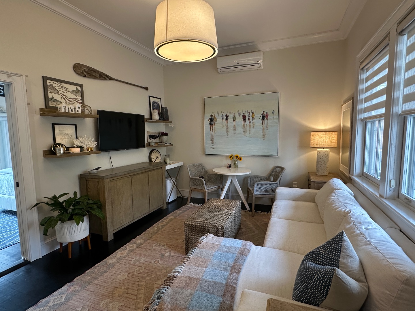 68 Winter Street, Unit 2 Edgartown, MA 02539 - Photo 5 of 19 a living room with furniture and a flat screen tv