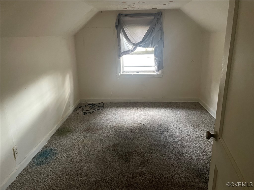 Additional living space featuring carpet flooring