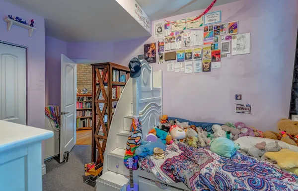 a room with toys and a couch