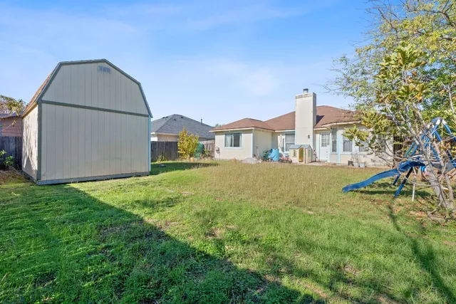 a backyard of a house