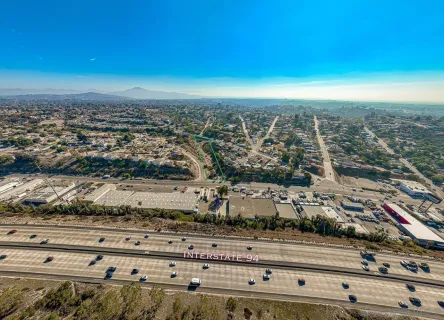 a view of a lake with a city