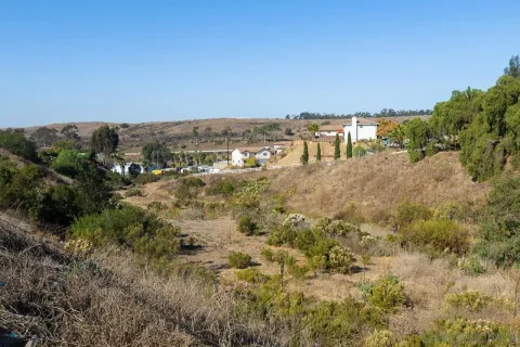 a view of a road with a building