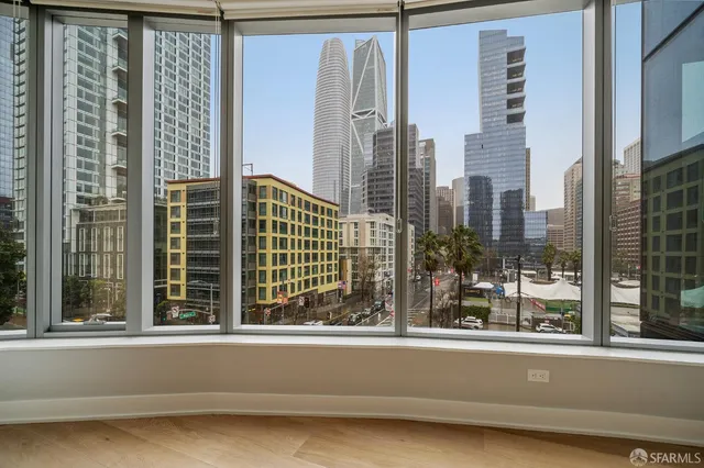 a view of a balcony from a window