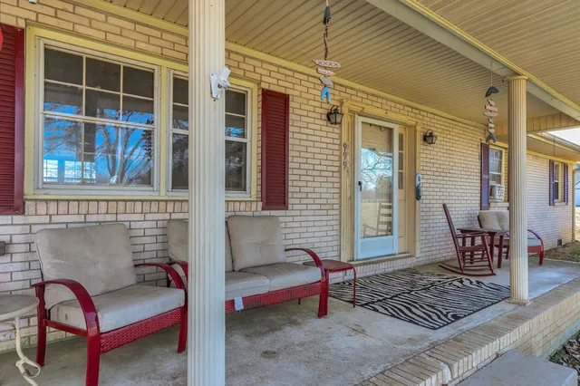 a house that has a bench in it