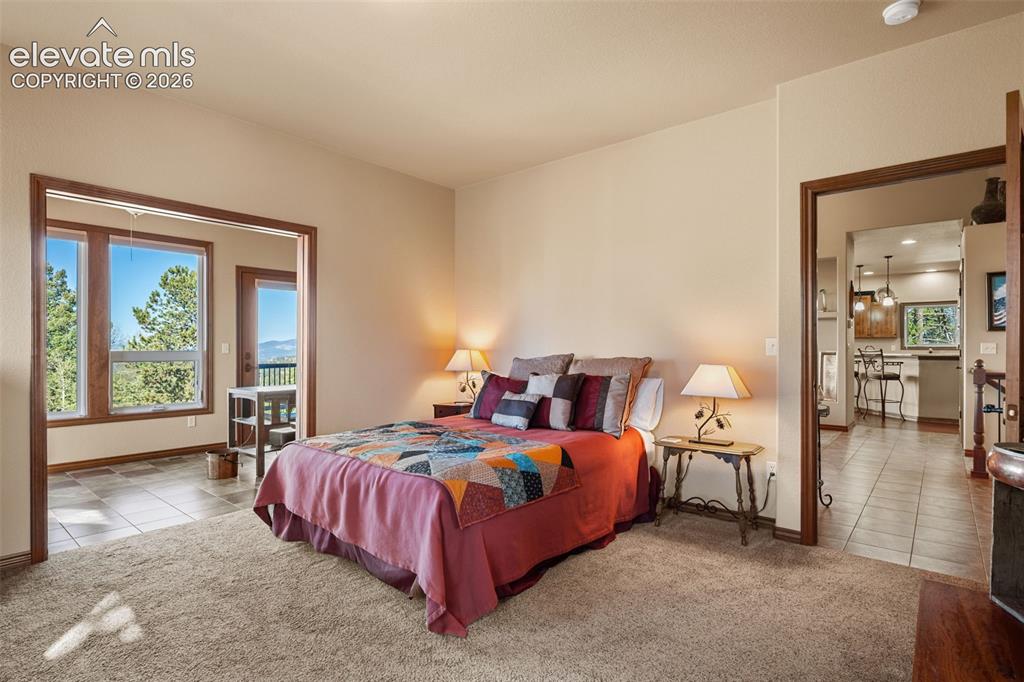 131 Paradiso Road Divide, CO 80814 - Photo 24 of 50 a bedroom with a bed and large windows