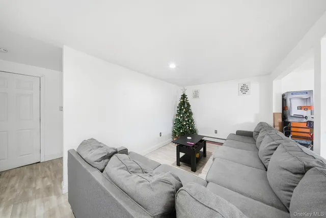 a living room with furniture and a couch