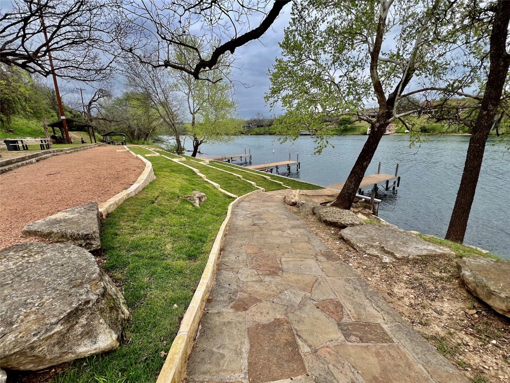 2108 Indian Creek Road Austin, TX 78734 - Photo 35 of 40 Dock area with a water view and a yard
