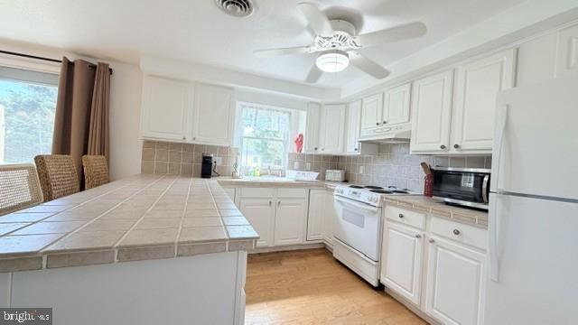 508 Lloyd Street Ocean View, DE 19970 - Photo 10 of 29 a open kitchen with white cabinets a sink dishwasher and a stove with wooden floor
