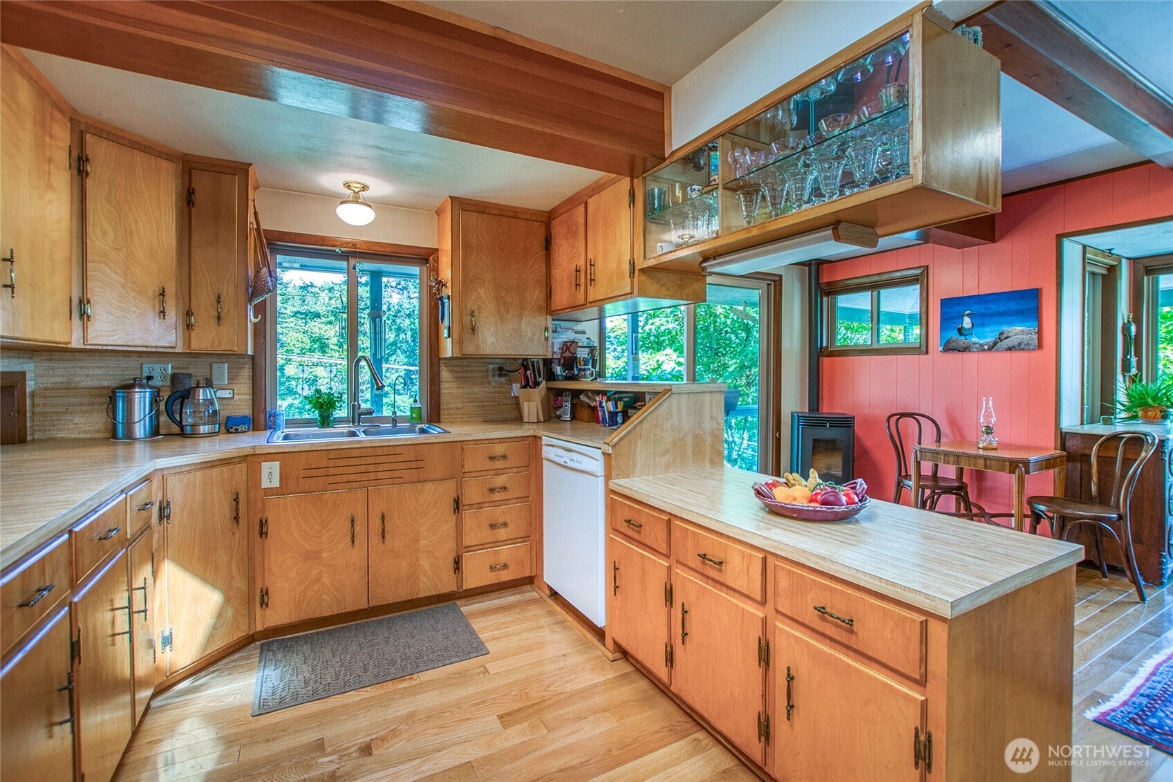 239 Killebrew Lake Road Orcas Island, WA 98280 - Photo 14 of 31 a kitchen with stainless steel appliances granite countertop a sink and cabinets