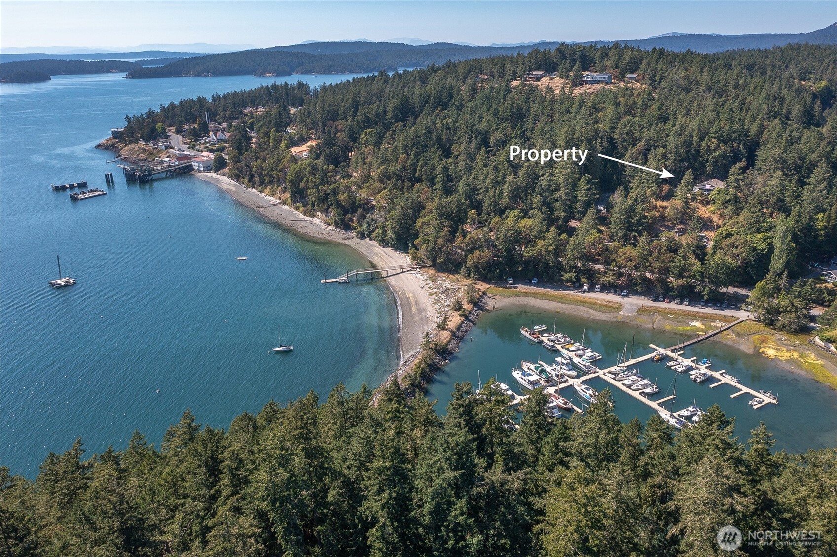 239 Killebrew Lake Road Orcas Island, WA 98280 - Photo 28 of 31 an aerial view of a house with a yard
