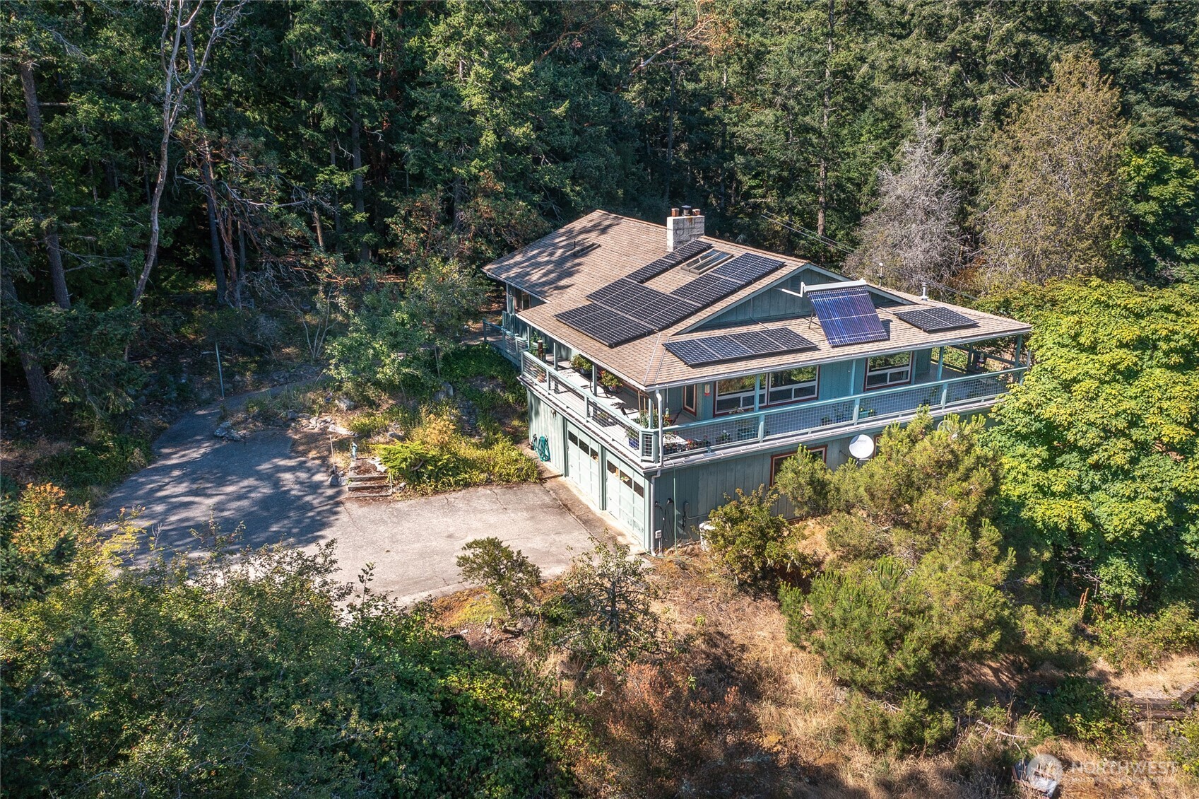239 Killebrew Lake Road Orcas Island, WA 98280 - Photo 31 of 31 an aerial view of a house with a yard