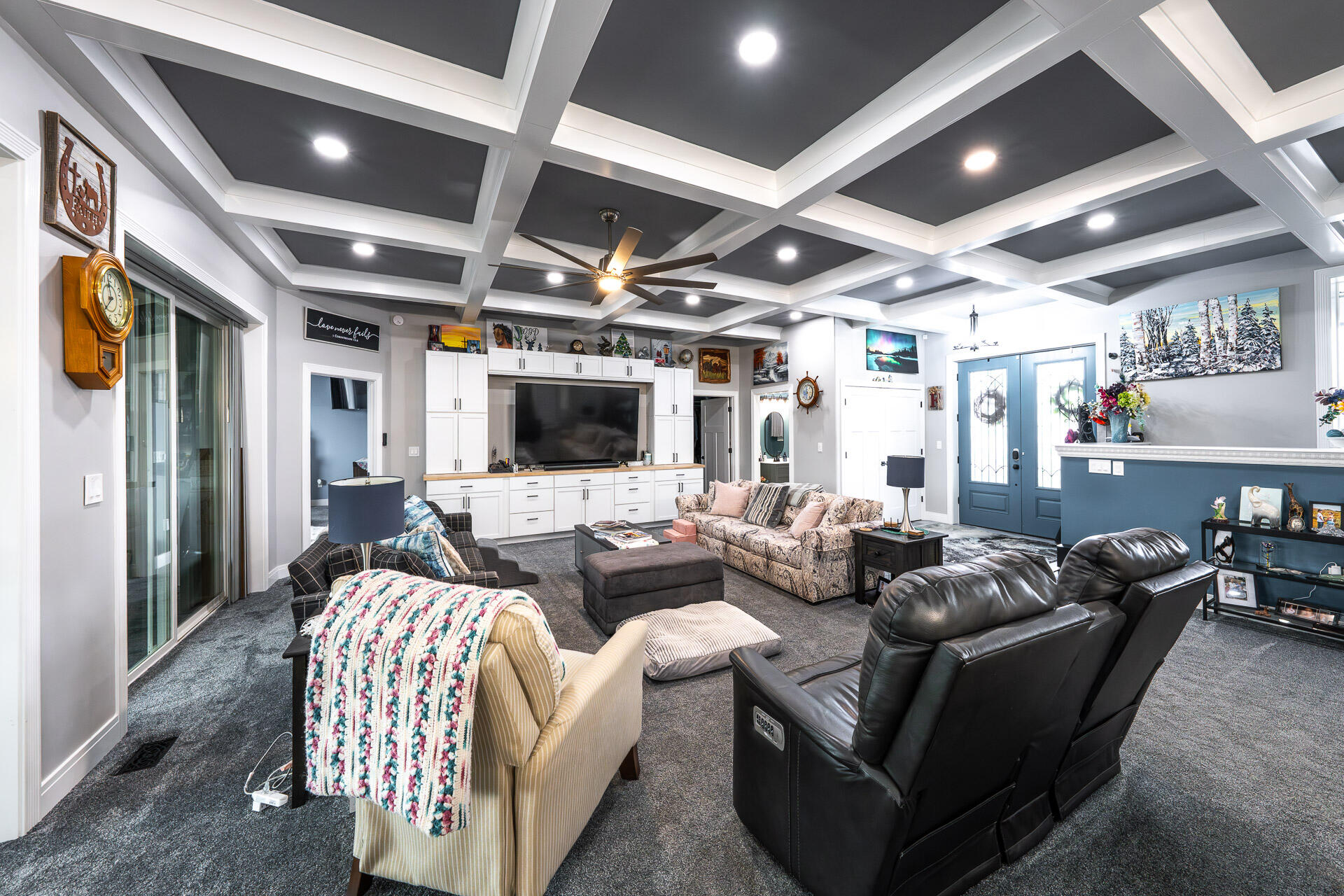 2578 Back Road Lyons, WI 53147 - Photo 10 of 46 Great Room with Coffered Ceilings