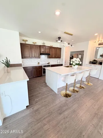 a view of a porch with furniture