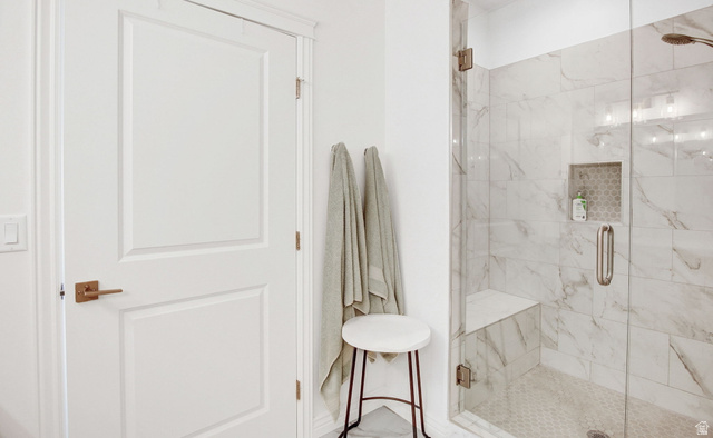 910 South 1700 West Layton, UT 84041 - Photo 16 of 26 Full bathroom featuring a marble finish shower