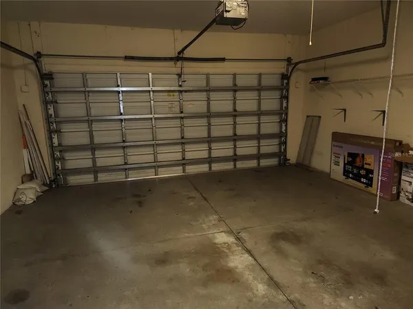 a view of a garage