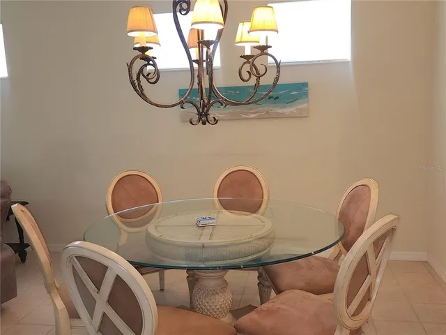 a view of a dining area in a bathroom