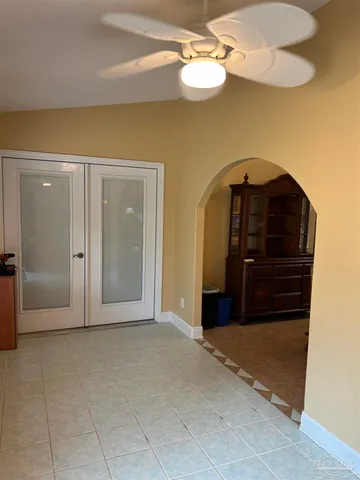 a view of a livingroom with a chandelier
