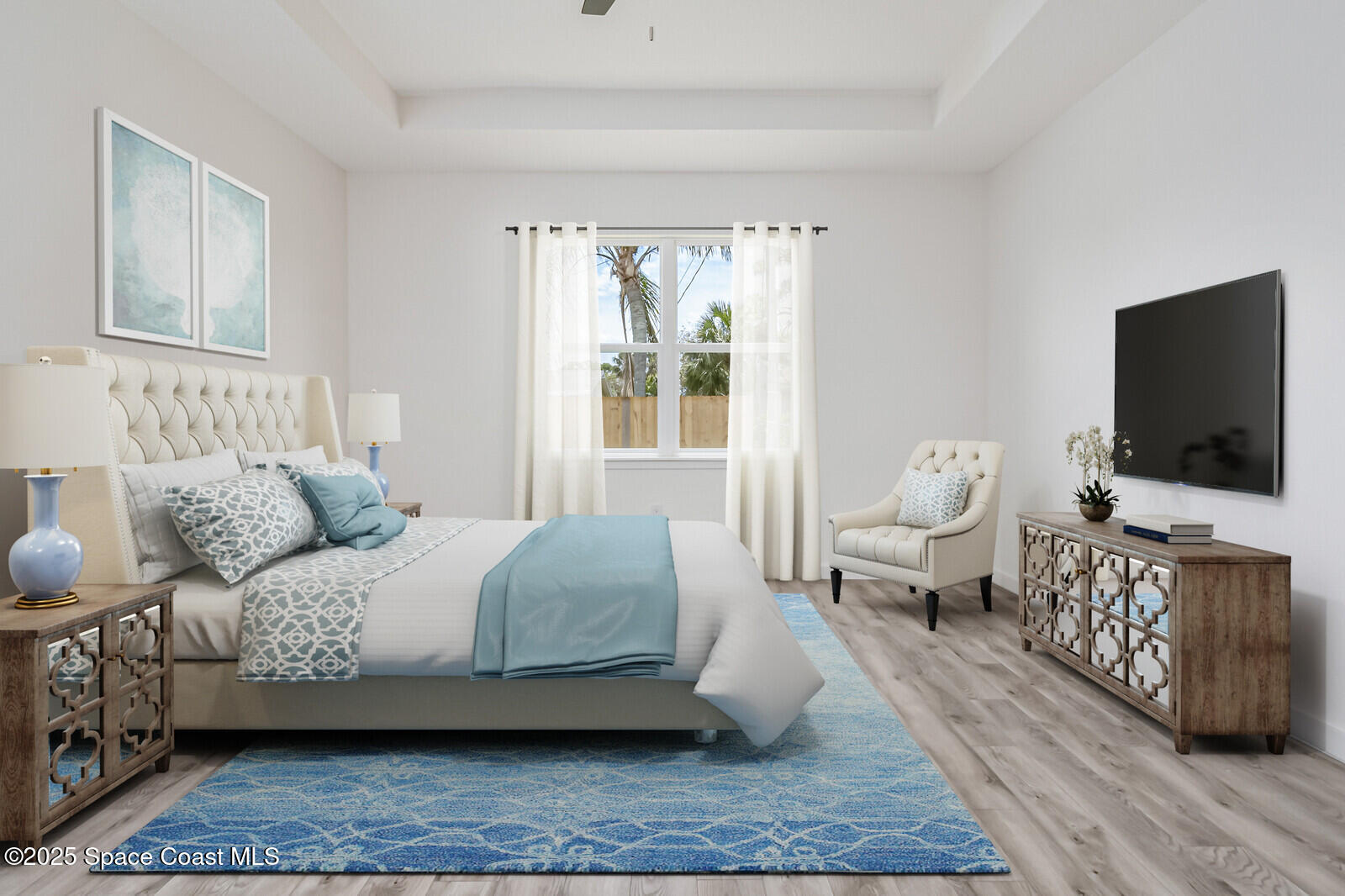 958 Chace Lane Northeast Palm Bay, FL 32905 - Photo 9 of 27 a living room with a couch and a flat screen tv