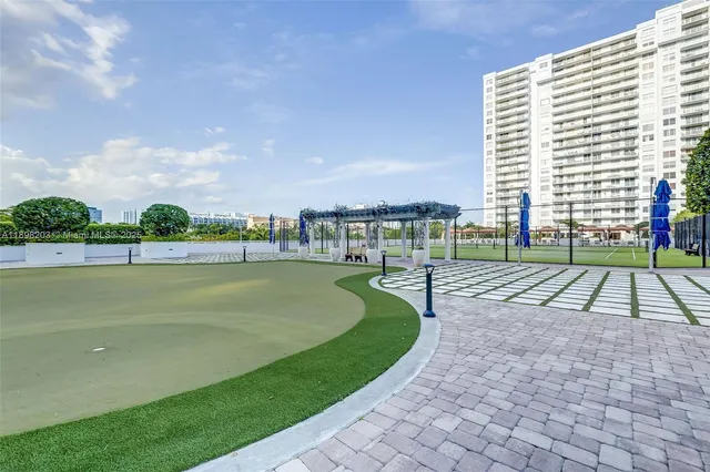 a view of a swimming pool and a space