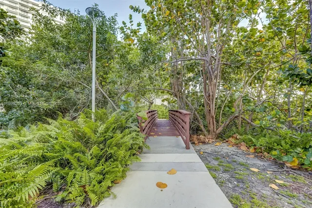 a view of a pathway both side of yard