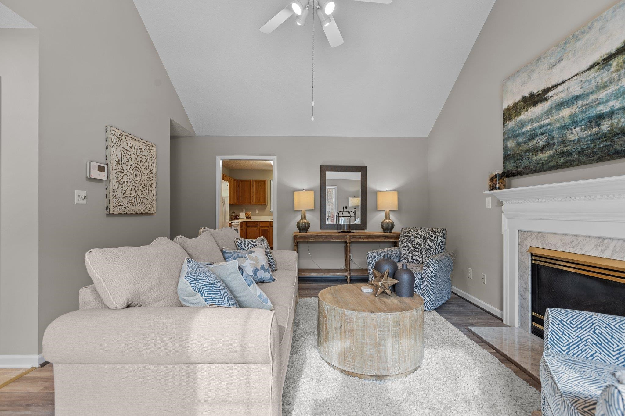 2032 Ruddy Road Raleigh, NC 27616 - Photo 3 of 27 a living room with furniture and a fireplace