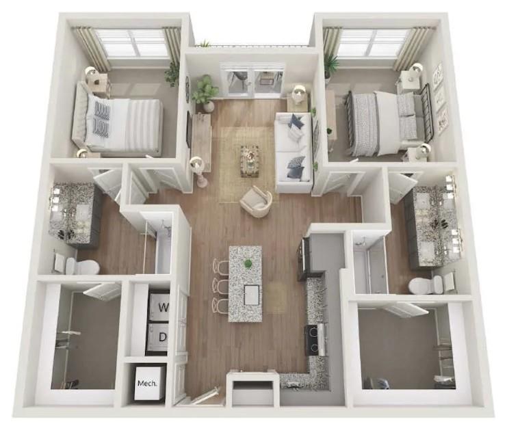 550 Webb Gin House Road, Unit 2406 Lawrenceville, GA 30045 - Photo 9 of 22 view of hall way with mirror and racks