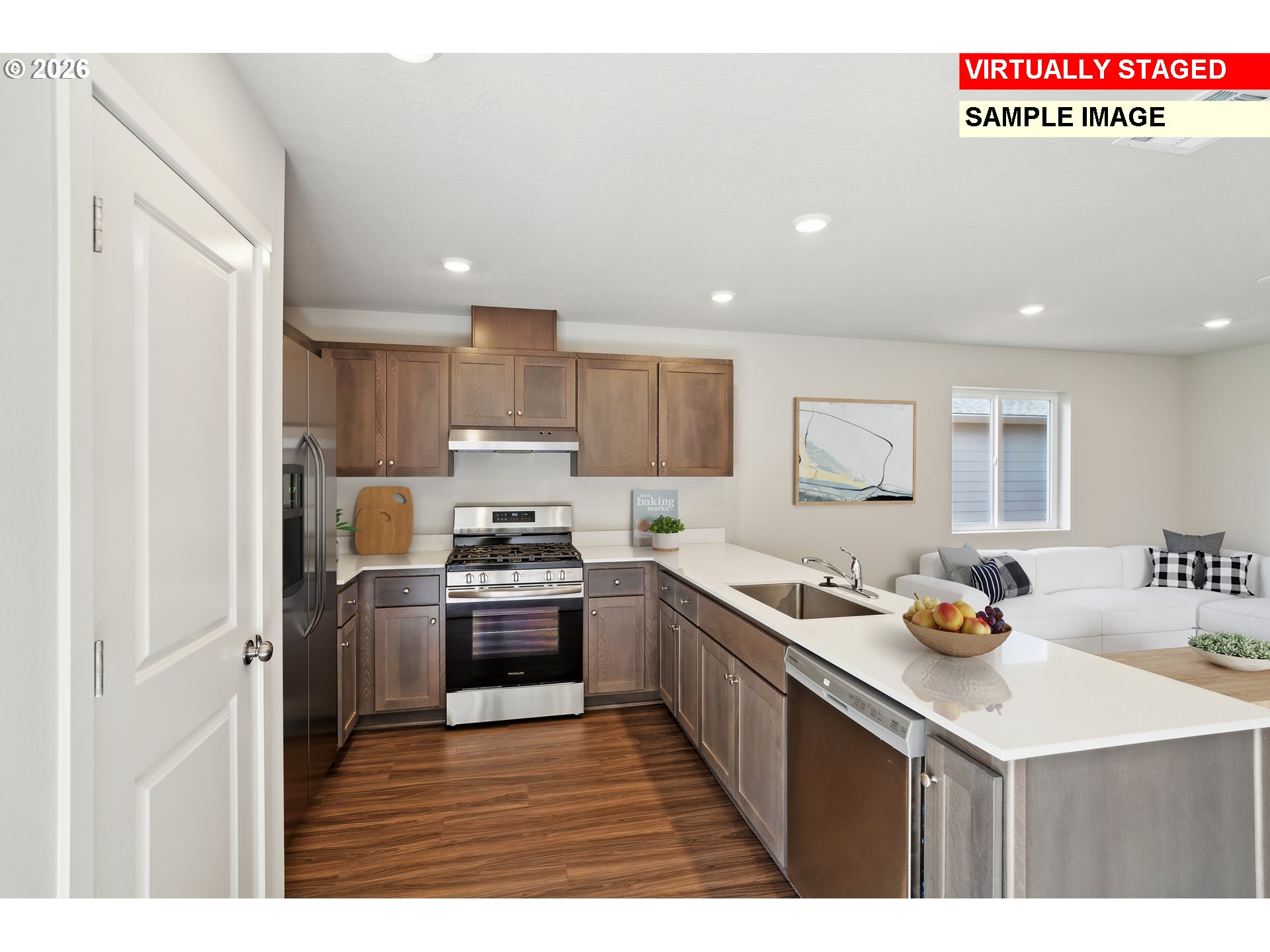 25229 Todd Way Veneta, OR 97487 - Photo 5 of 29 a kitchen with stainless steel appliances granite countertop a sink stove and refrigerator
