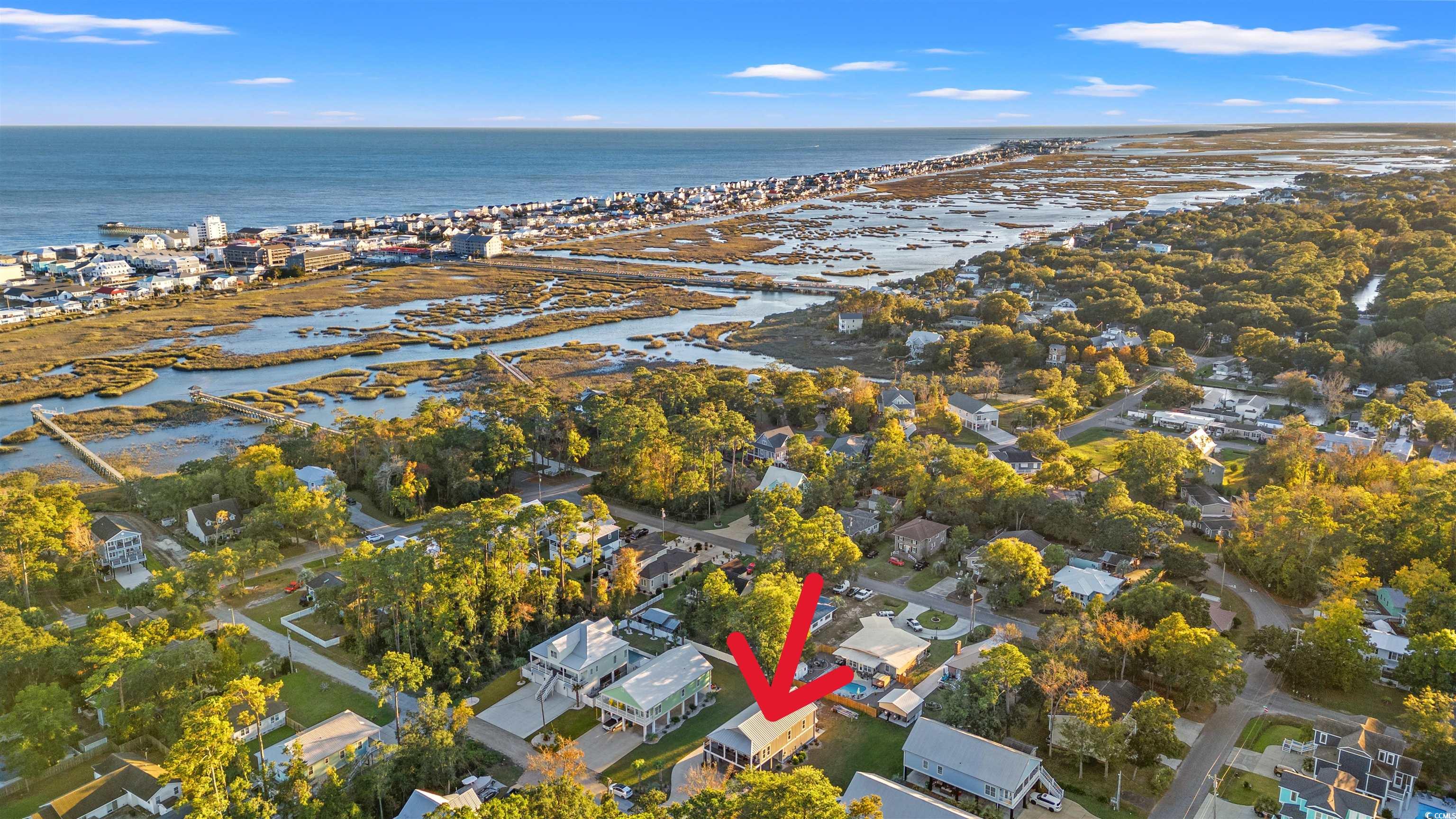 355 Oak Avenue Murrells Inlet, SC 29576 - Photo 34 of 34 Aerial view with a residential view and a water view