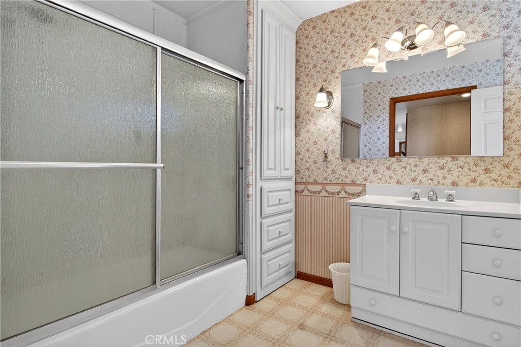 15185 Rancheria Creek Road Caliente, CA 93518 - Photo 28 of 54 a bathroom with a shower sink and mirror