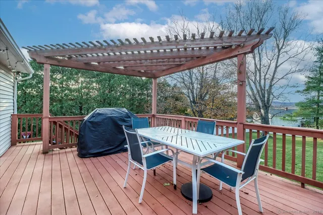 a view of a garden with trees