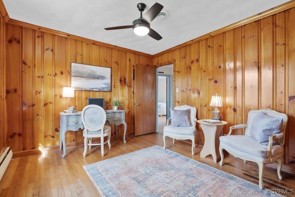 8406 Colebrook Road Richmond, VA 23227 - Photo 18 of 29 Paneled charm and hardwood floor. New ceiling fan