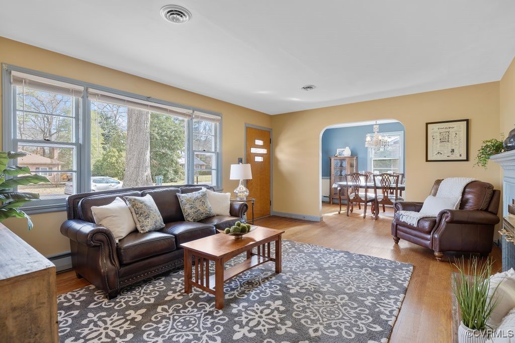 8406 Colebrook Road Richmond, VA 23227 - Photo 3 of 29 Hardwood floor in the living room, bay window and