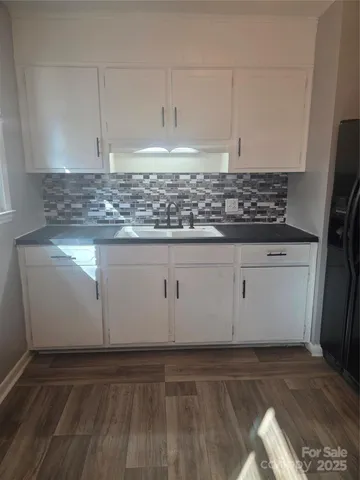 a view of wooden cabinets