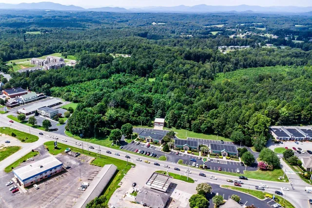 an aerial view of a city