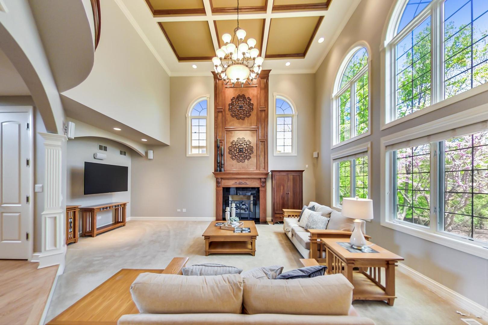 3312 Keller Lane Naperville, IL 60565 - Photo 18 of 50 a living room with furniture a fireplace and a flat screen tv