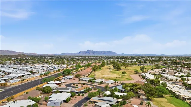 an aerial view of residential building and city view