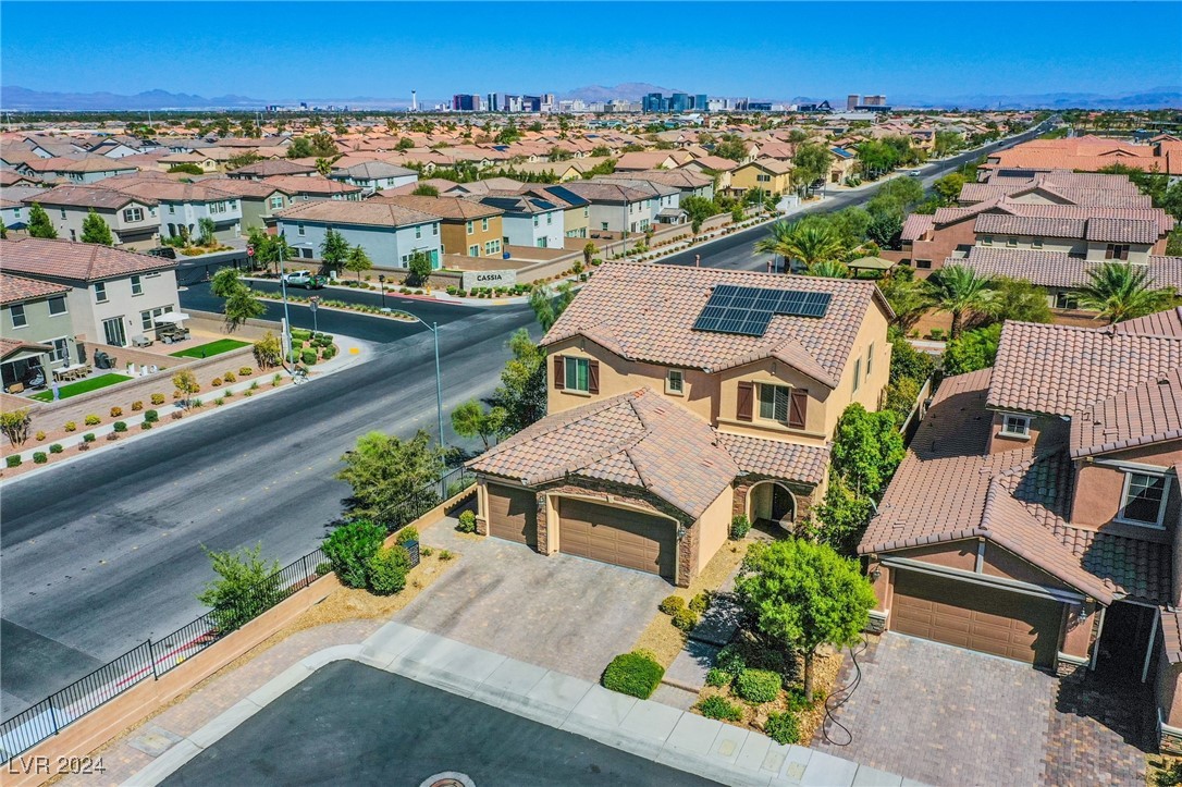 6106 Andover Wood Road Las Vegas, NV 89113 - Photo 44 of 49 Las Vegas Strip. Stunning 4 Bed w/1 bed Casita on No. side of home with side walkway separate entries into/out of garage, North casita front door patio area and backyard. Paid 37K Solar, model Lennar home in gorgeous gated community in highly desirable area.