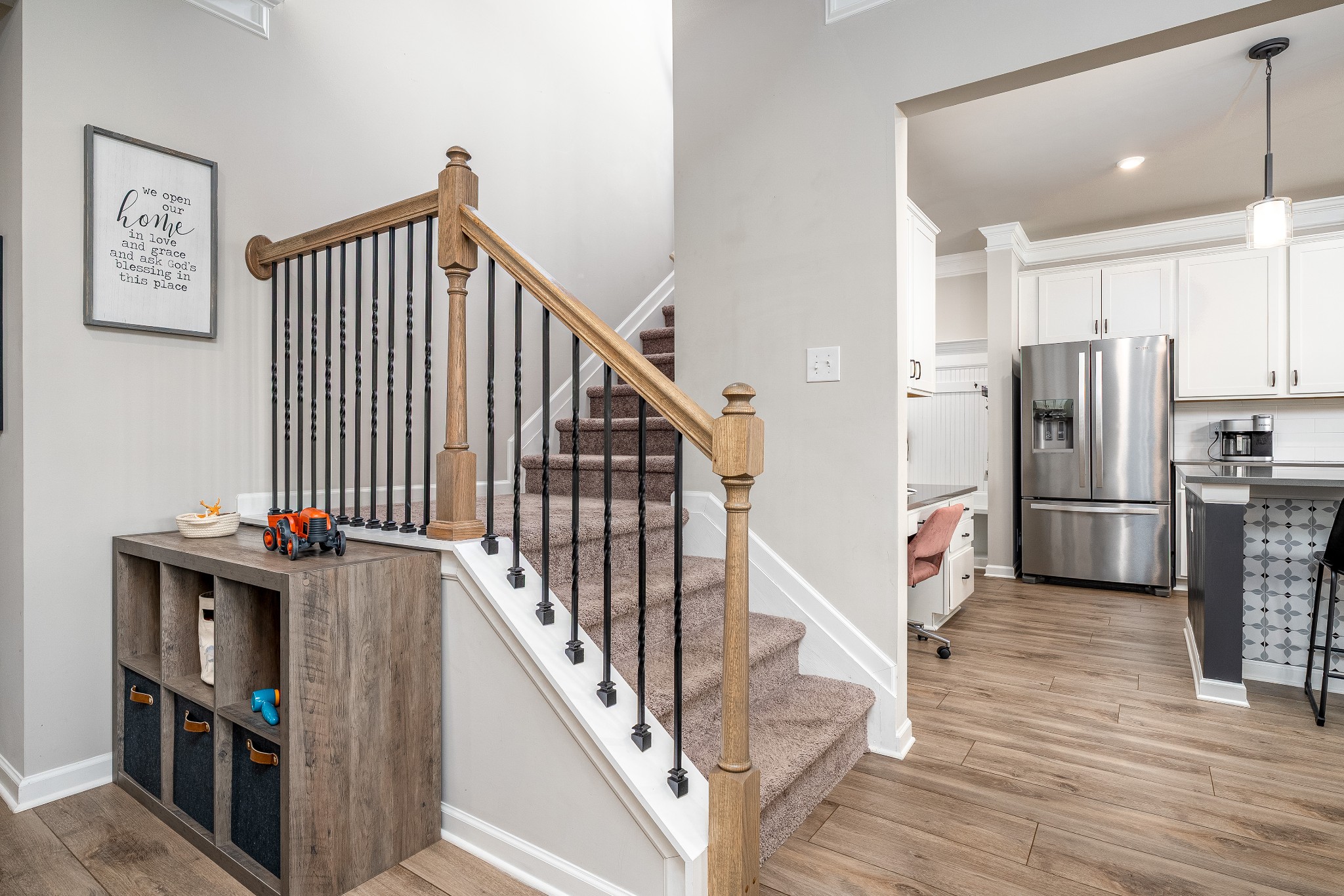 2991 Timewinder Way Columbia, TN 38401 - Photo 22 of 33 a view of a hallway with wooden staircase and staircase