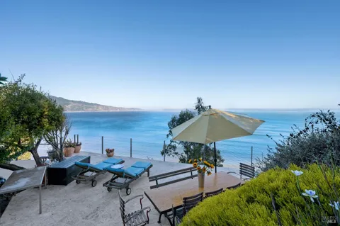 a view of a lake with a mountain