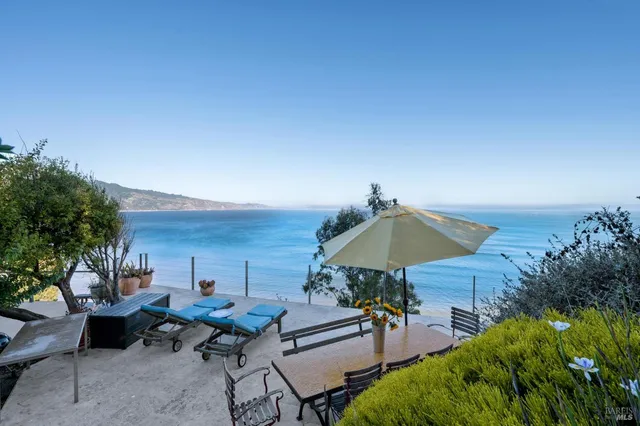 a view of a lake with a mountain