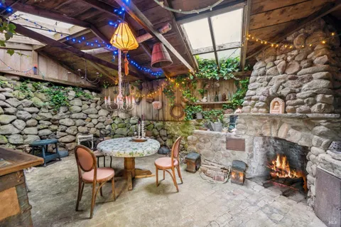 a backyard of a house with lots of green space