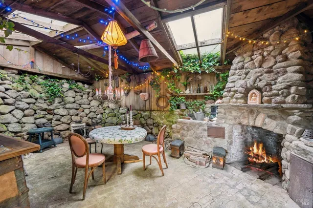 a backyard of a house with lots of green space