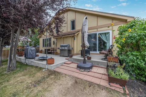 a view of a house with patio