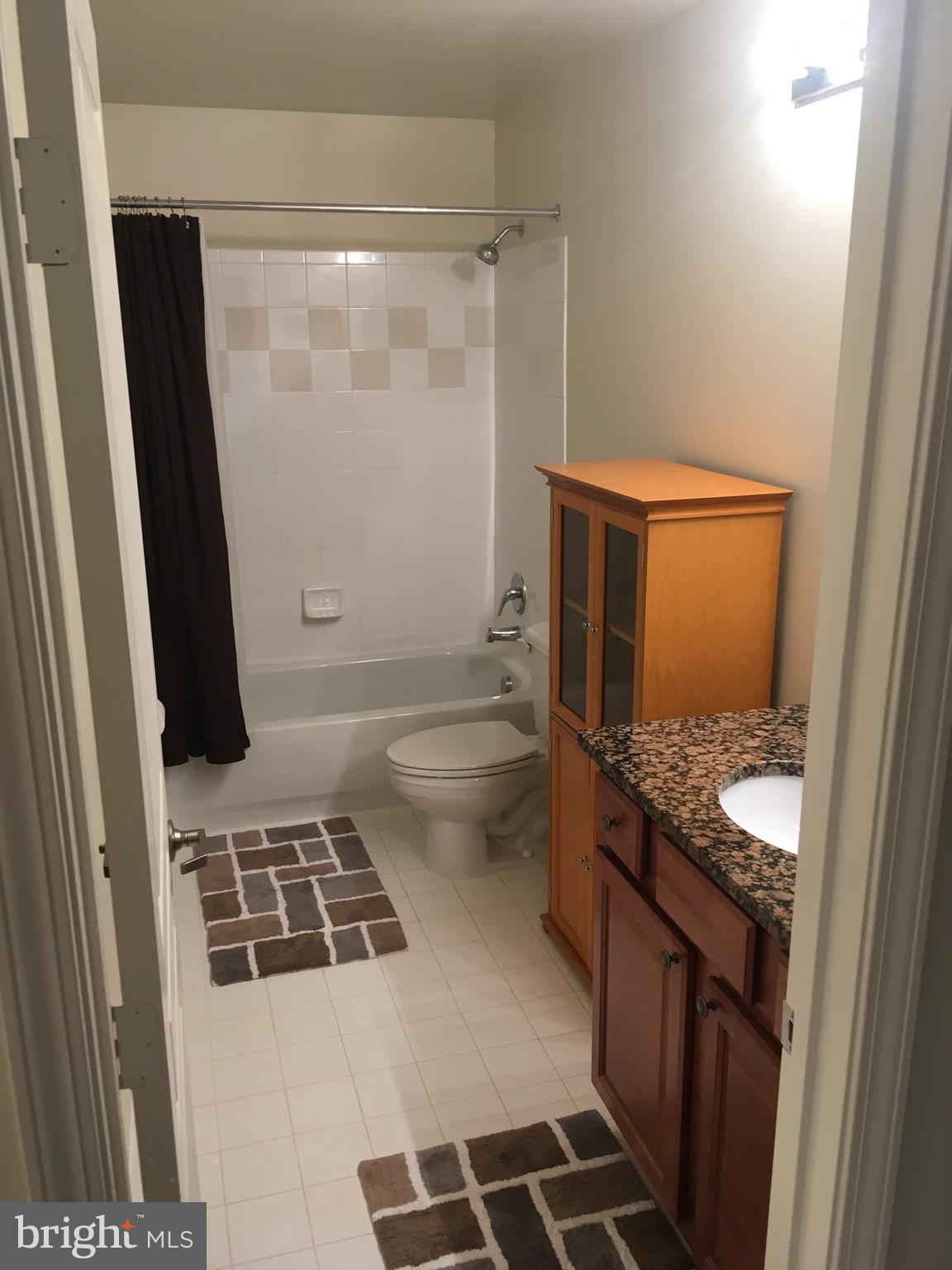 12000 Market Street, Unit 430 Reston, VA 20190 - Photo 12 of 24 a bathroom with a granite countertop sink toilet and shower